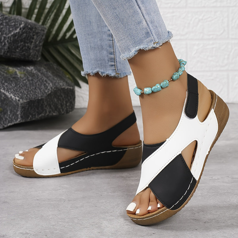 Dames Wedge Sandalen - Open Teen Slingback