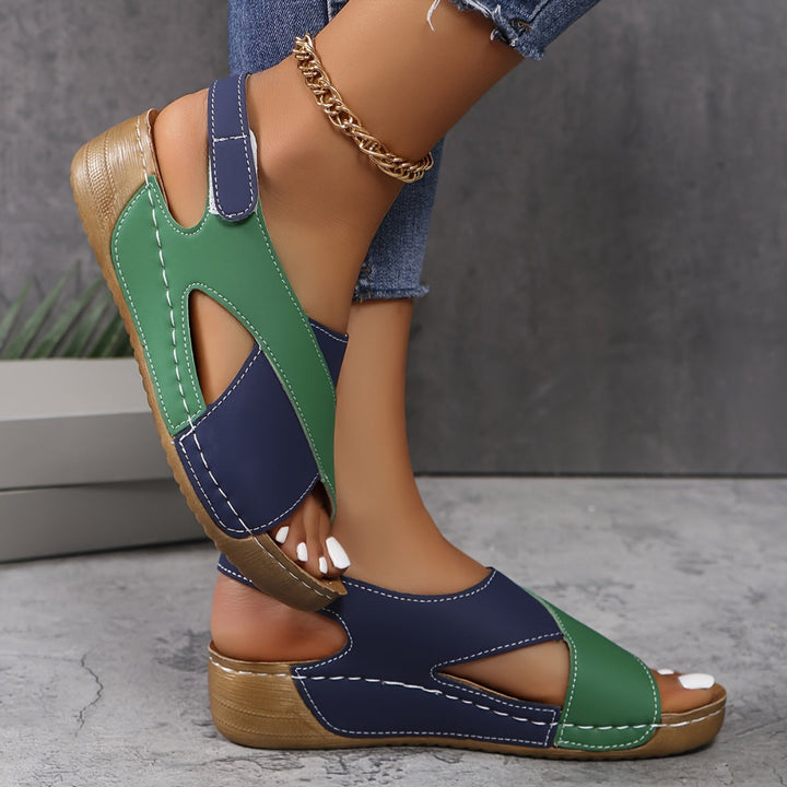 Dames Wedge Sandalen - Open Teen Slingback