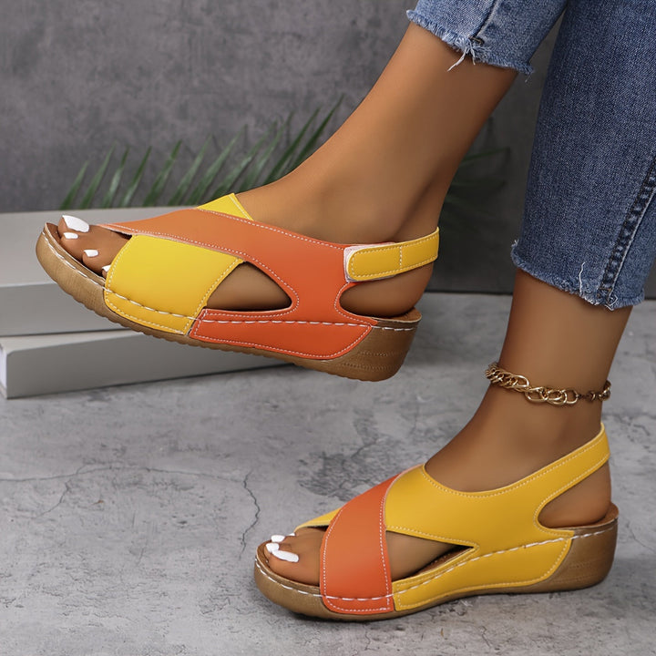 Dames Wedge Sandalen - Open Teen Slingback