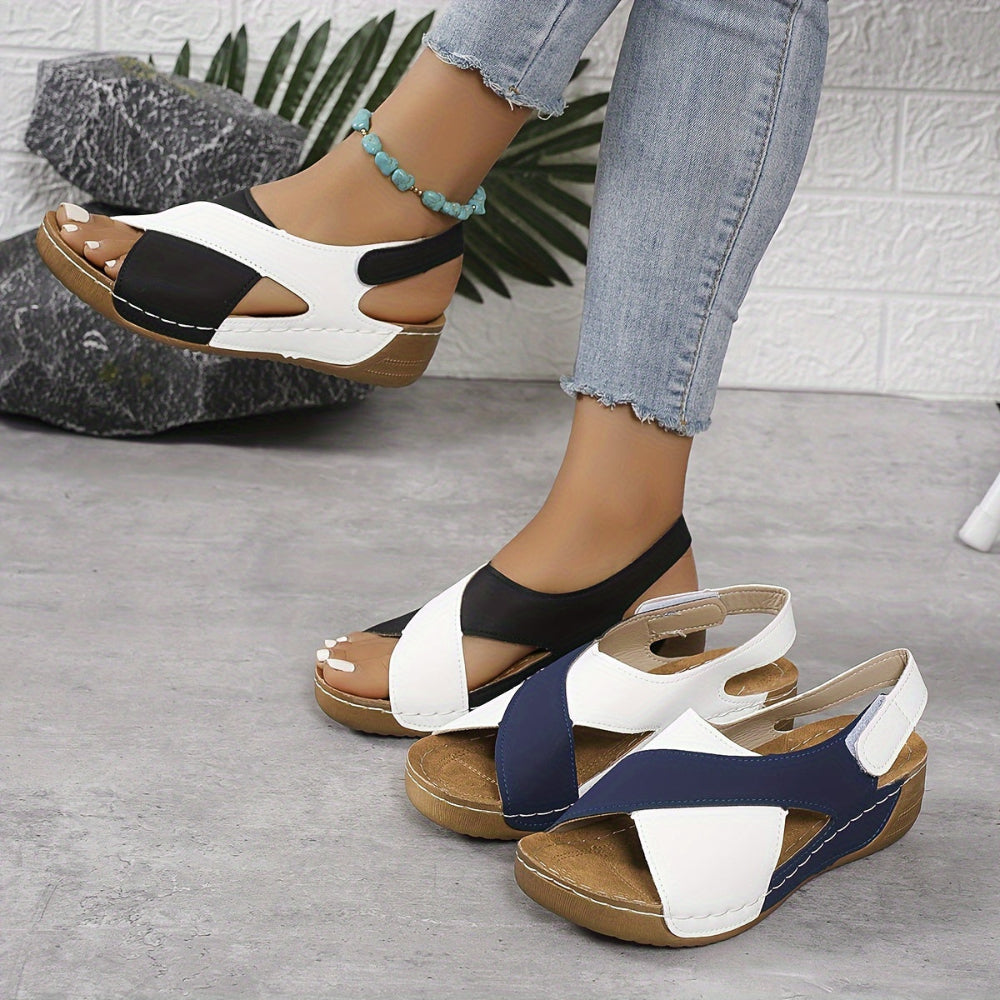 Dames Wedge Sandalen - Open Teen Slingback