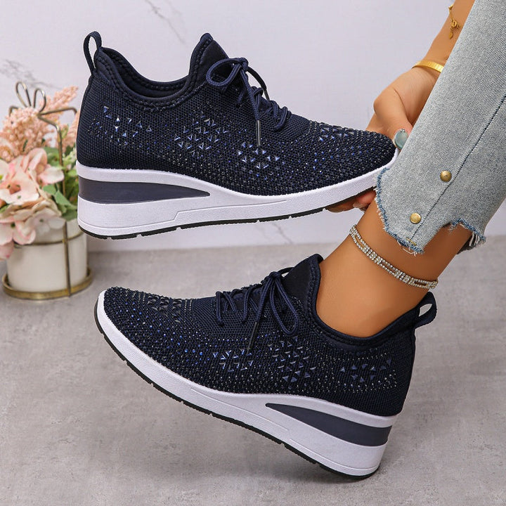 Dames Wedge Sneakers - Vetersluiting