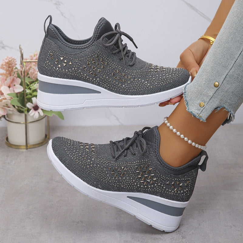 Dames Wedge Sneakers - Vetersluiting