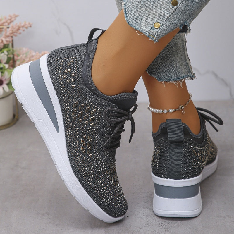 Dames Wedge Sneakers - Vetersluiting