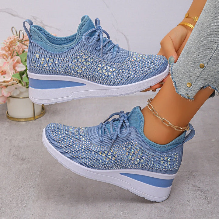 Dames Wedge Sneakers - Vetersluiting
