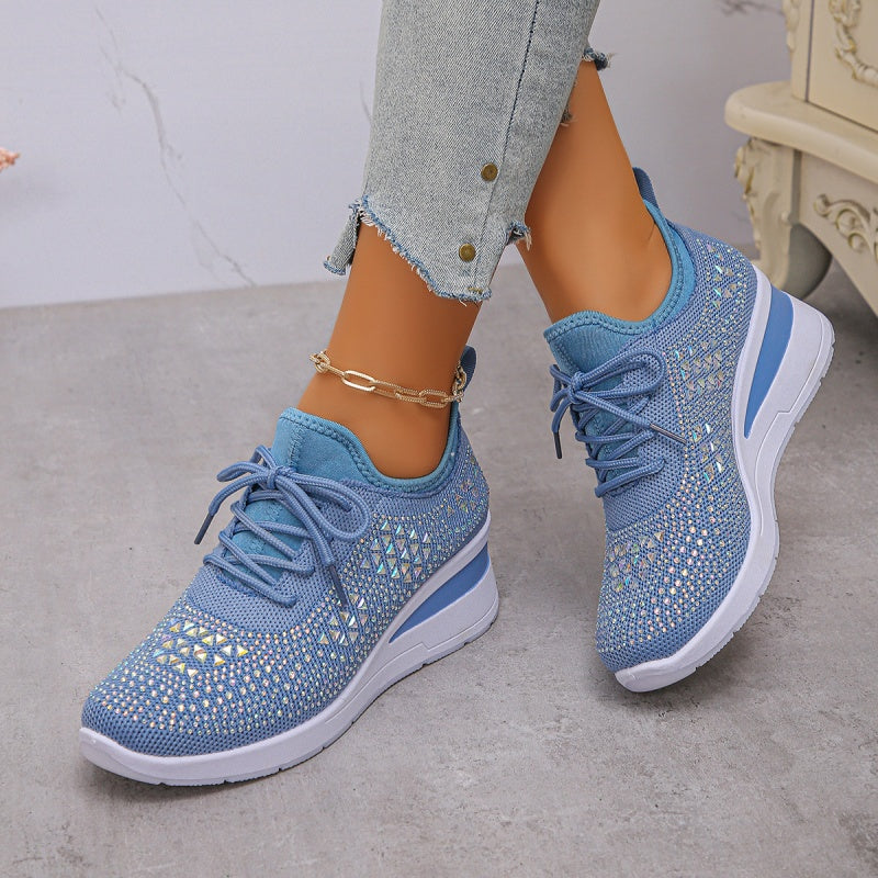 Dames Wedge Sneakers - Vetersluiting