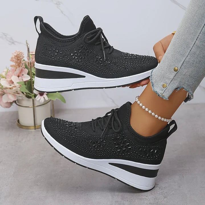 Dames Wedge Sneakers - Vetersluiting