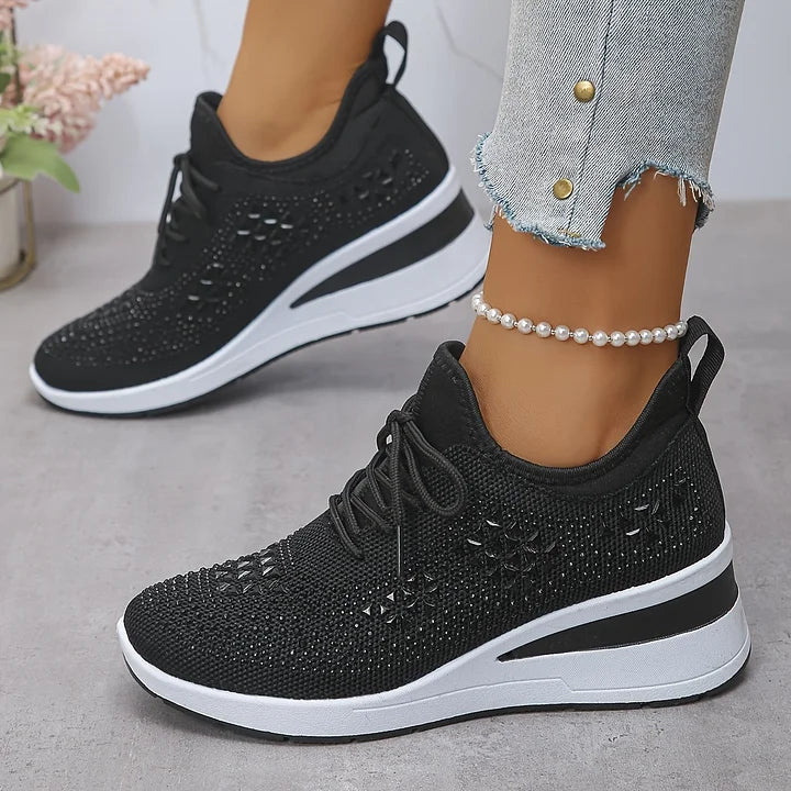 Dames Wedge Sneakers - Vetersluiting