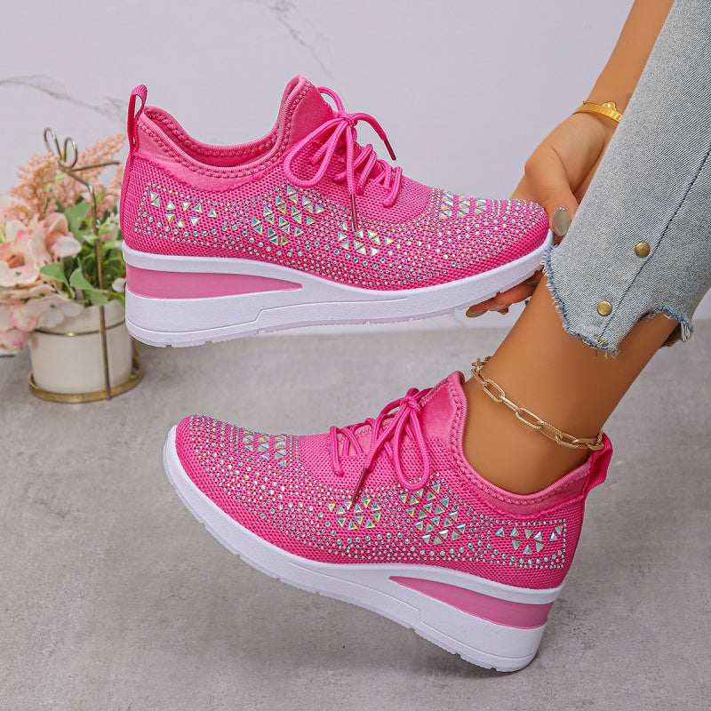 Dames Wedge Sneakers - Vetersluiting