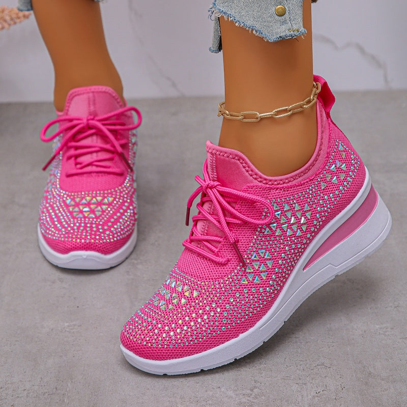Dames Wedge Sneakers - Vetersluiting