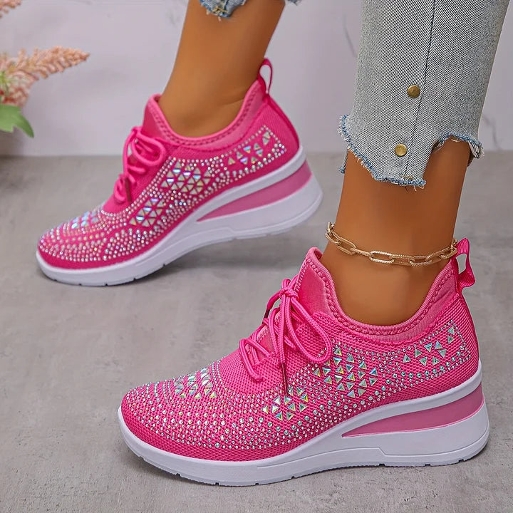 Dames Wedge Sneakers - Vetersluiting
