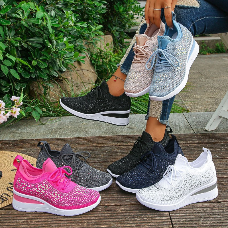 Dames Wedge Sneakers - Vetersluiting