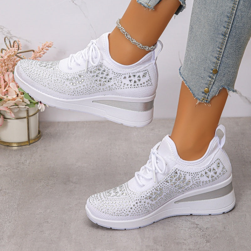 Dames Wedge Sneakers - Vetersluiting