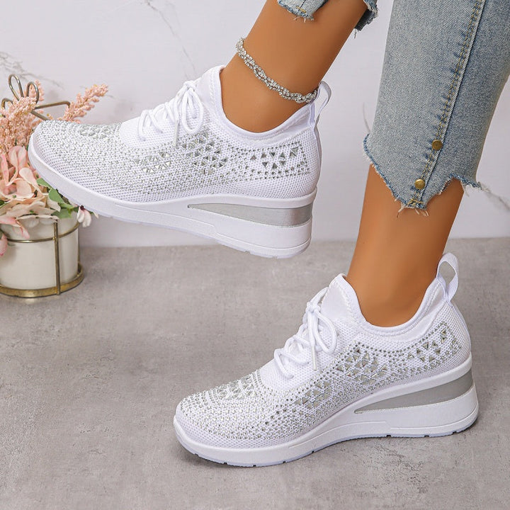 Dames Wedge Sneakers - Vetersluiting