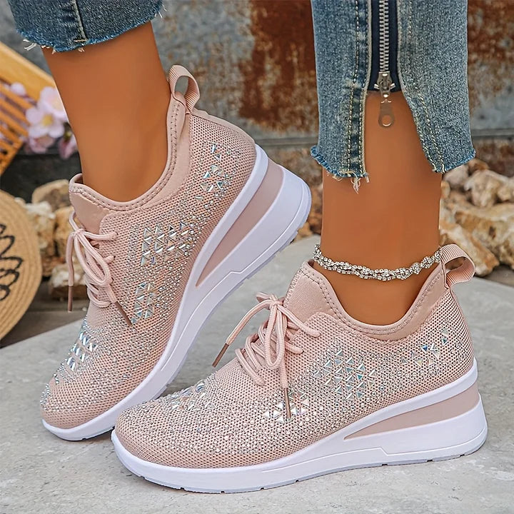 Dames Wedge Sneakers - Vetersluiting