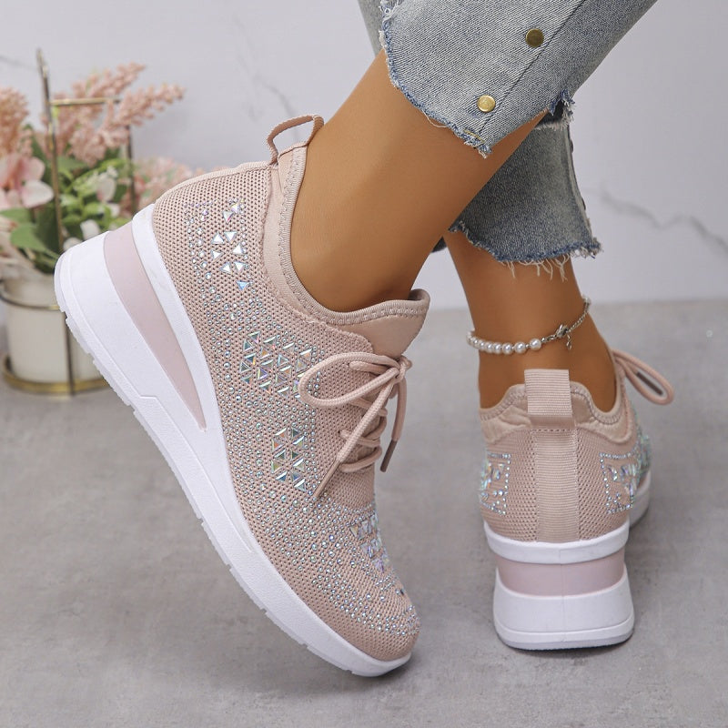 Dames Wedge Sneakers - Vetersluiting