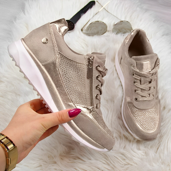 Dames Wedge Sneakers met Veters - Zijrits