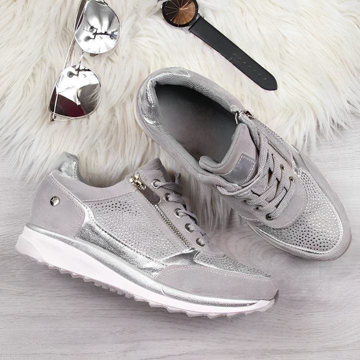 Dames Wedge Sneakers met Veters - Zijrits