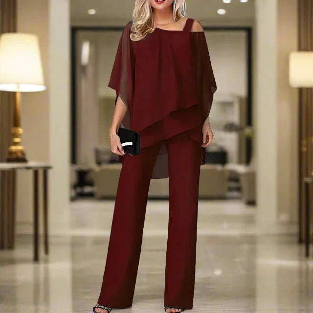 Elegante Asymmetrische Dames Set - Blouse en Jumpsuit