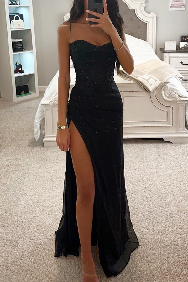 Elegante Dames Jurk met Pailletten en Korsetlijfje - Maxi