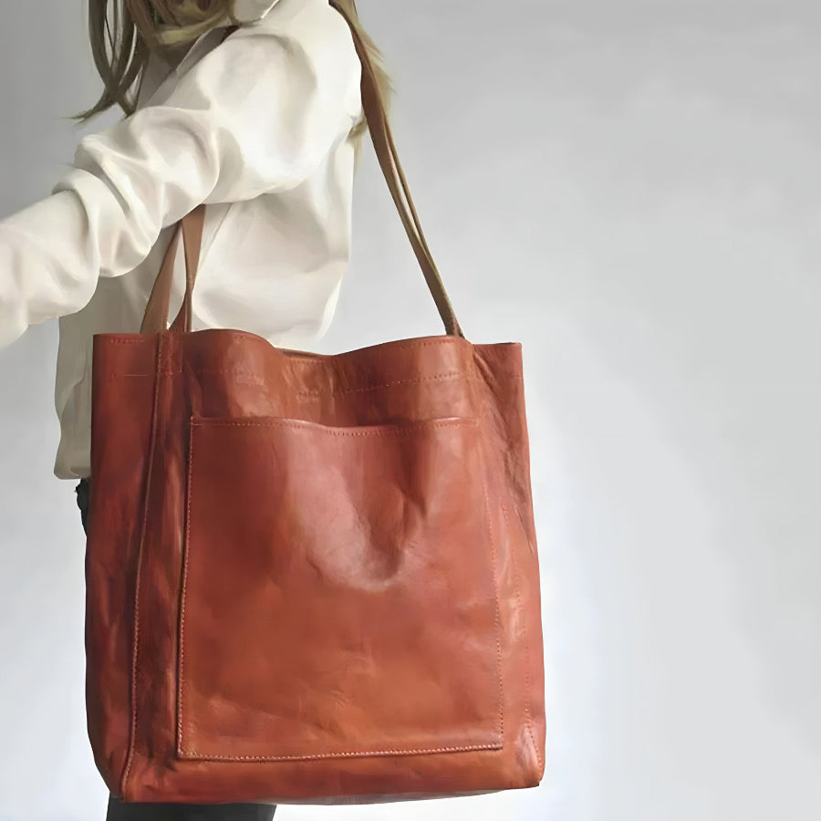 Elegante Leren Tas - Lange Hengsels en Ruim Formaat