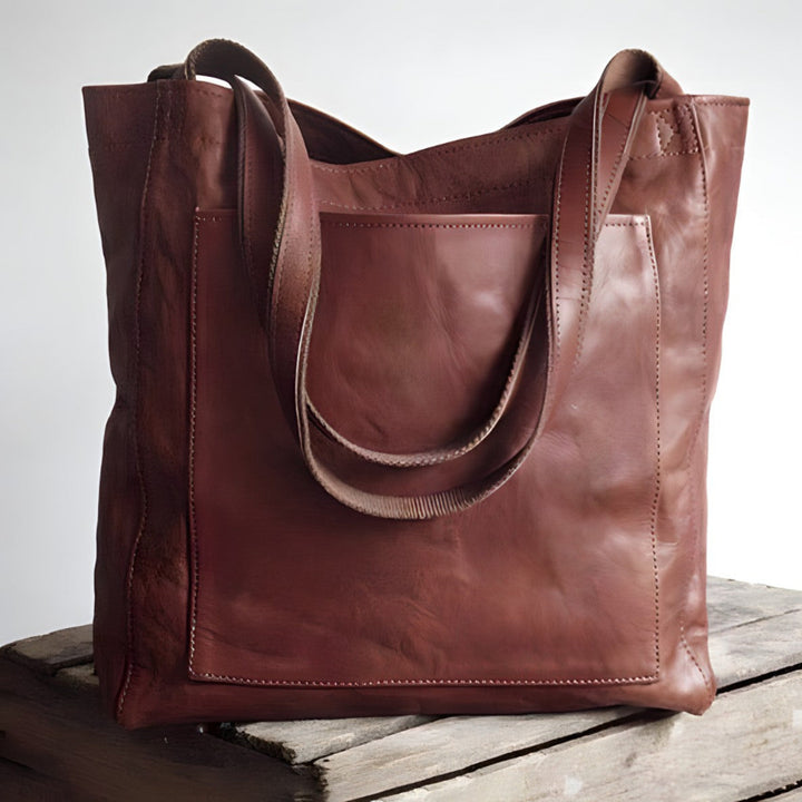 Elegante Leren Tas - Lange Hengsels en Ruim Formaat