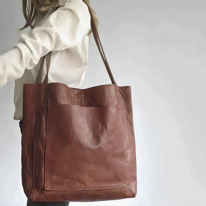 Elegante Leren Tas - Lange Hengsels en Ruim Formaat
