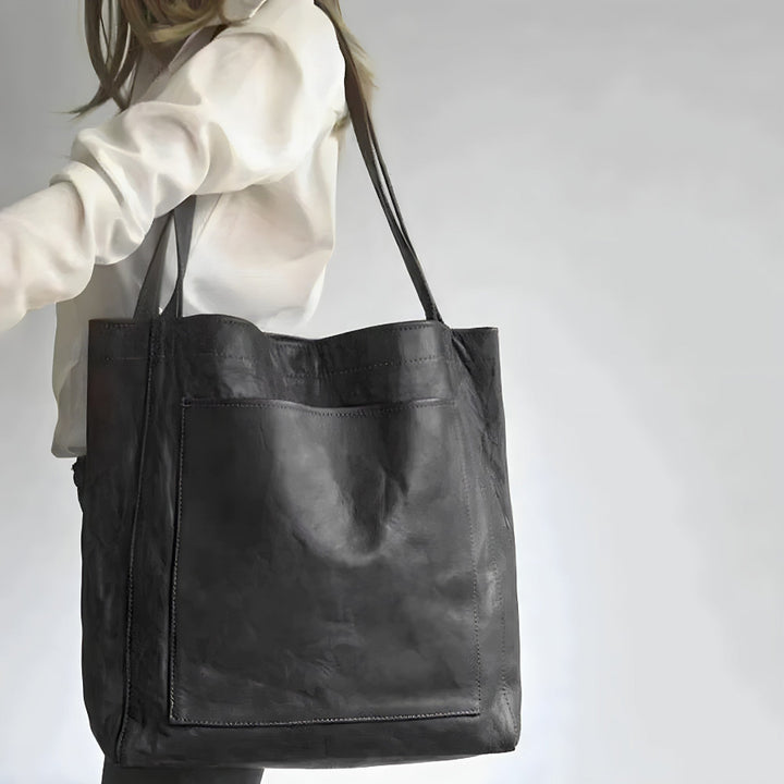 Elegante Leren Tas - Lange Hengsels en Ruim Formaat