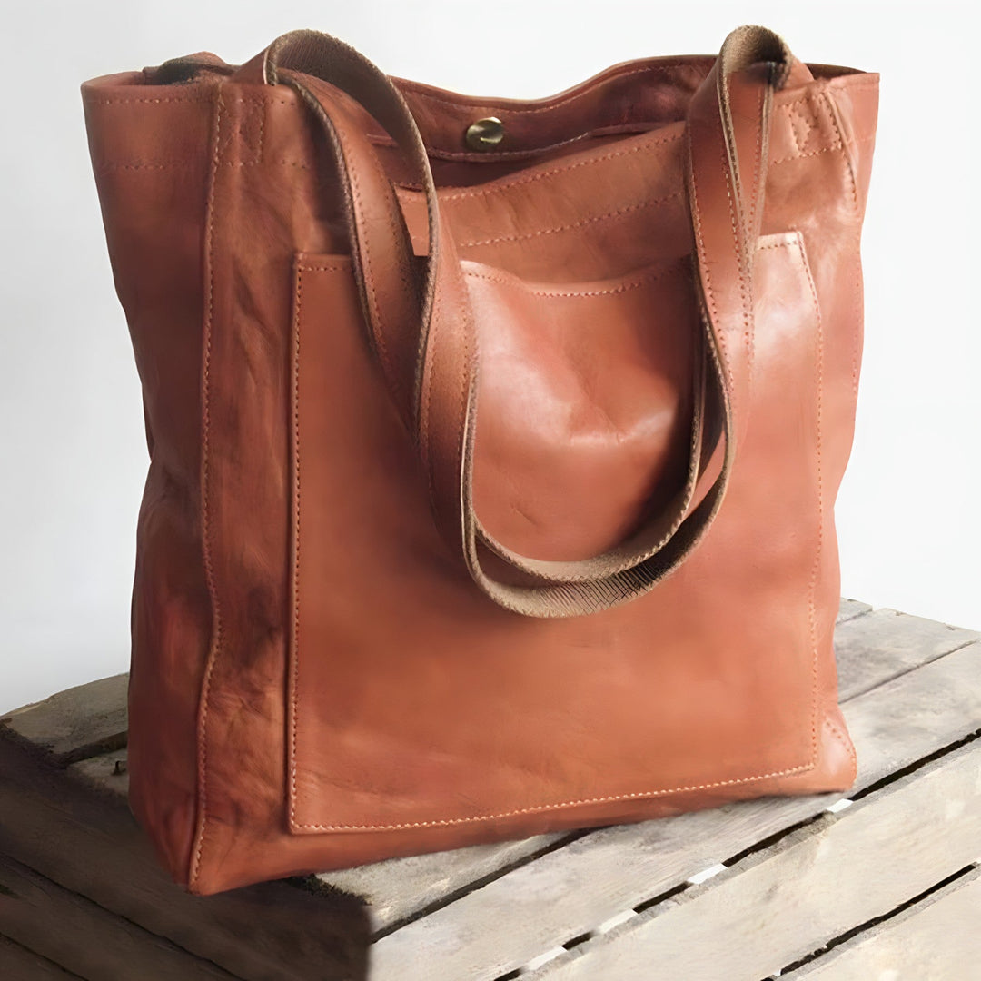 Elegante Leren Tas - Lange Hengsels en Ruim Formaat