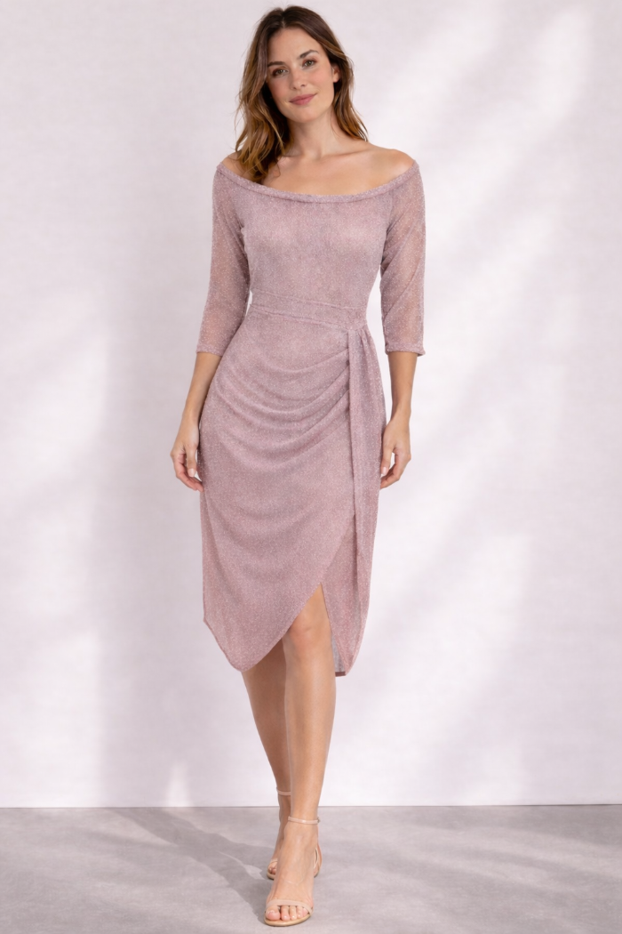 Elegante Zomer Jurk met Zijdrapering - Midi