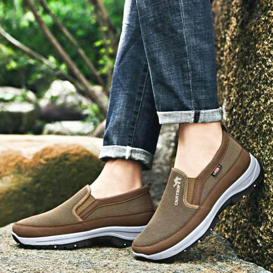 Heren Instap Wandelschoenen – Casual Loafer met Textiel Bovenwerk