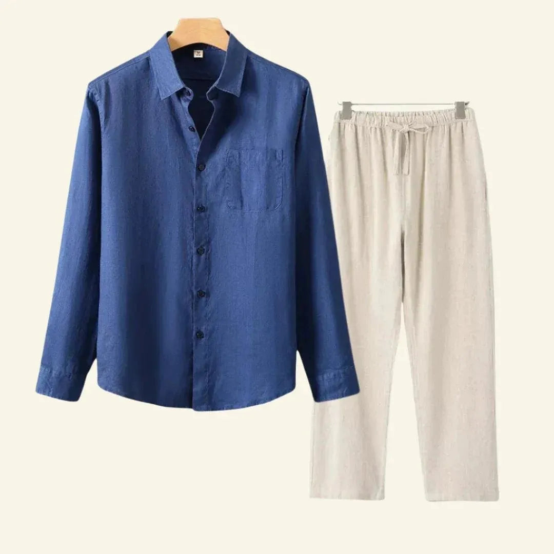Heren Set Overhemd en Broek - Casual Pasvorm