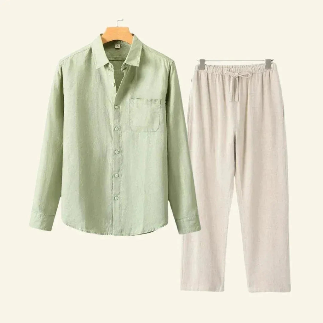 Heren Set Overhemd en Broek - Casual Pasvorm