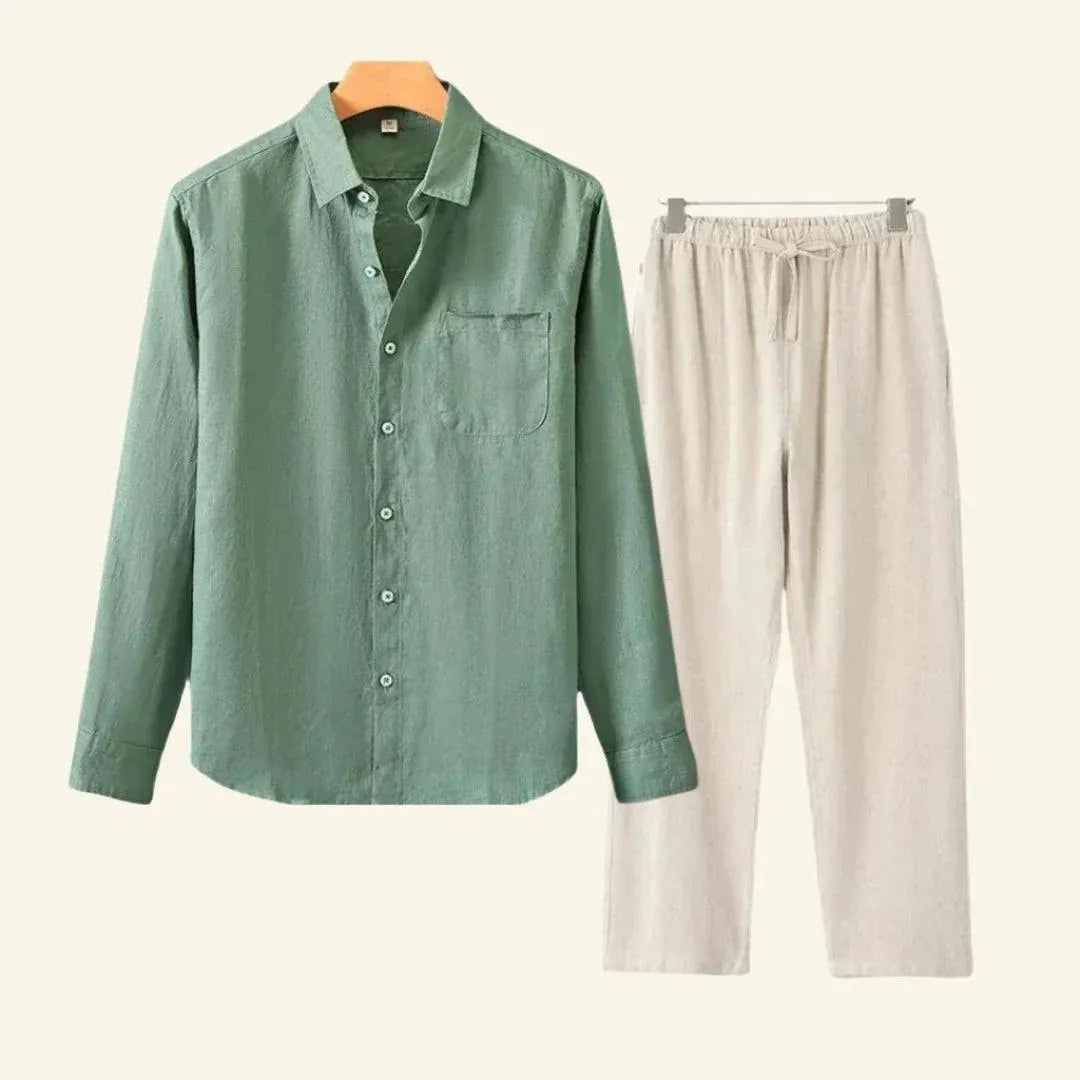 Heren Set Overhemd en Broek - Casual Pasvorm