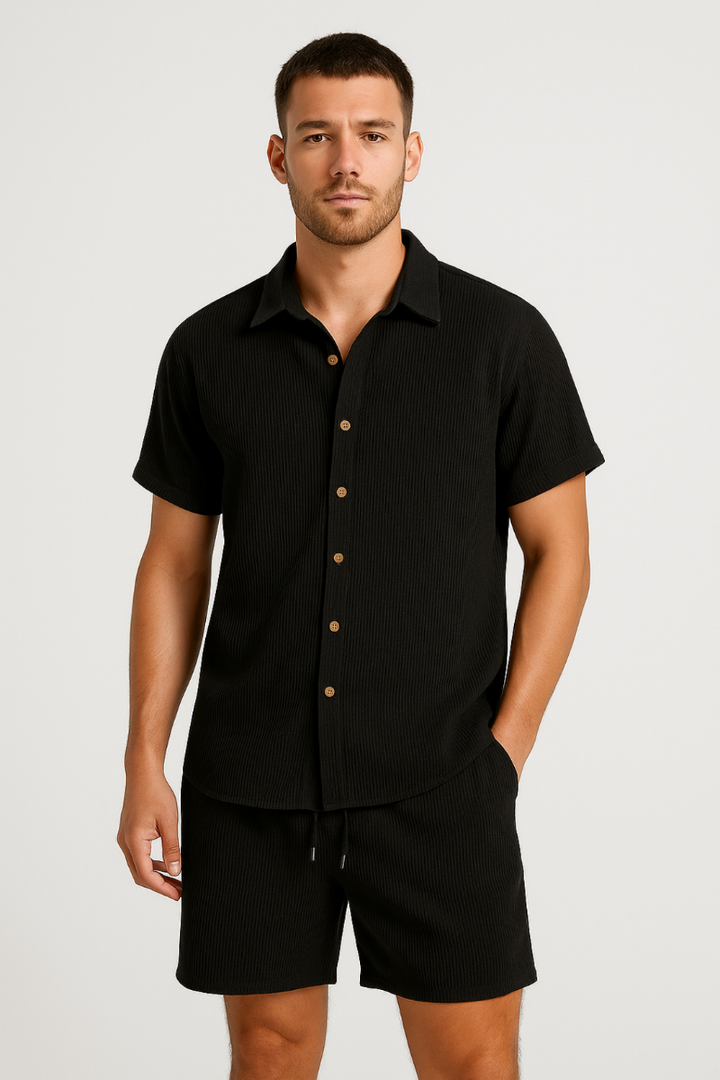 Heren Set Overhemd en Short - Casual Pasvorm