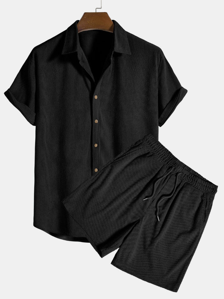 Heren Set Overhemd en Short - Casual Pasvorm