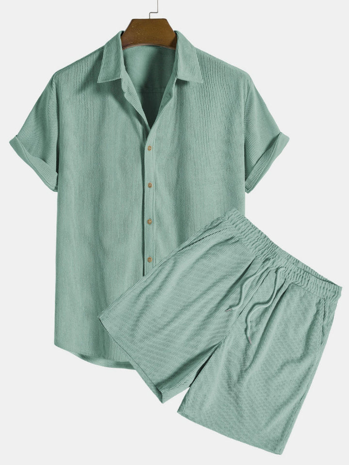 Heren Set Overhemd en Short - Casual Pasvorm