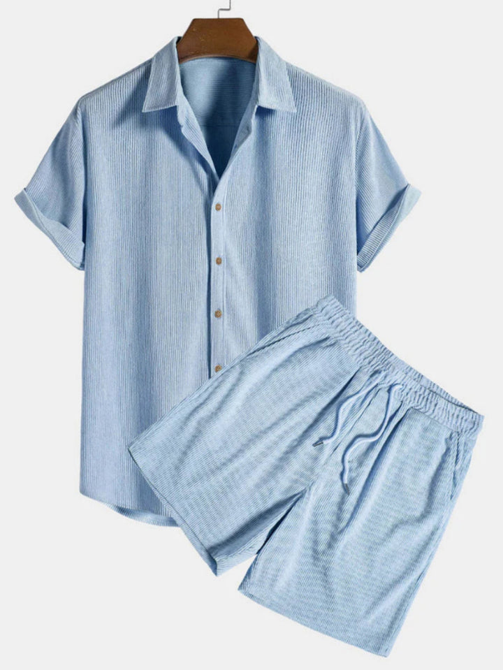 Heren Set Overhemd en Short - Casual Pasvorm