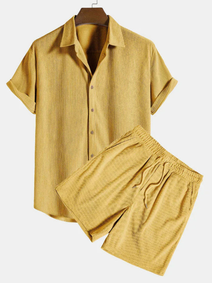 Heren Set Overhemd en Short - Casual Pasvorm