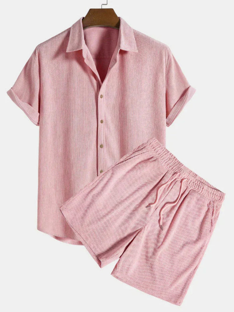 Heren Set Overhemd en Short - Casual Pasvorm