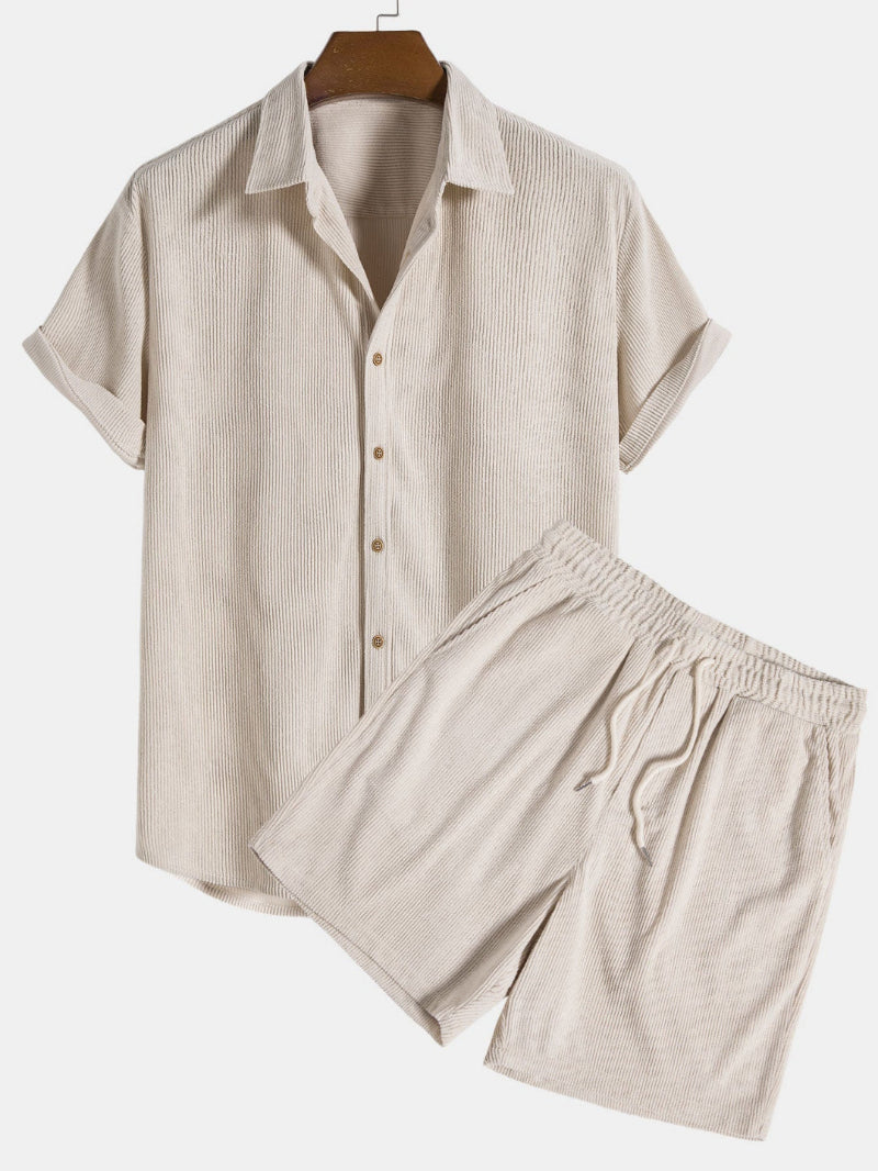 Heren Set Overhemd en Short - Casual Pasvorm