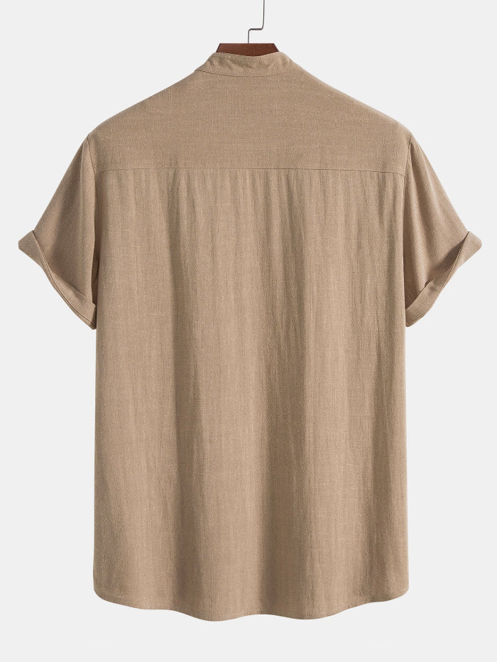 Heren Tweedelige Zomer Set - korte Mouwen Overhemd en Broek