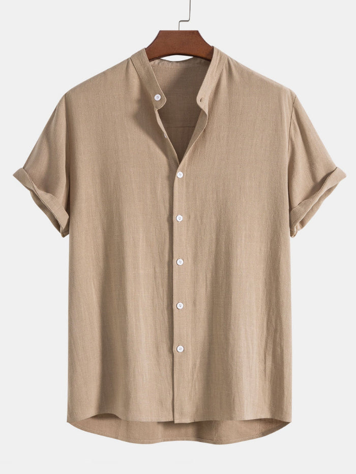 Heren Tweedelige Zomer Set - korte Mouwen Overhemd en Broek