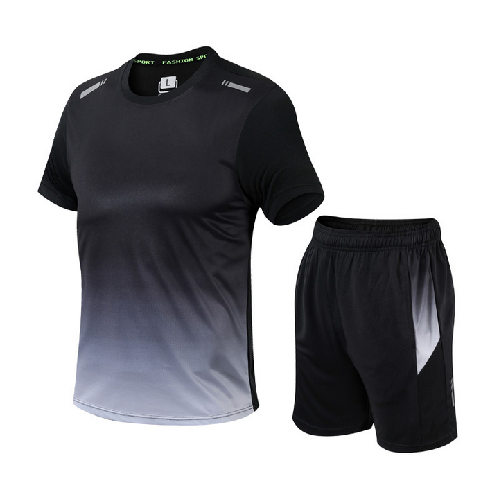 Heren Activewear Set - T-shirt met Korte Mouwen en Shorts