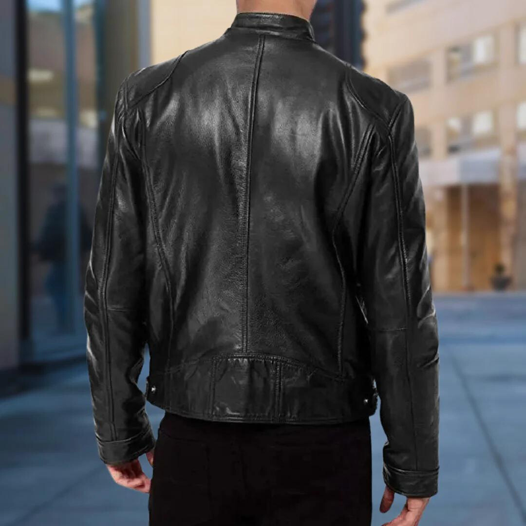 Heren Bikerjack - Opstaande Kraag met Ritssluiting aan de Voorkant