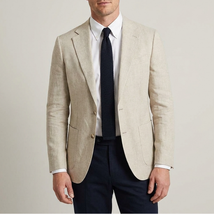 Heren Blazer met Structuur - Enkelrijige Blazer met Reverskraag