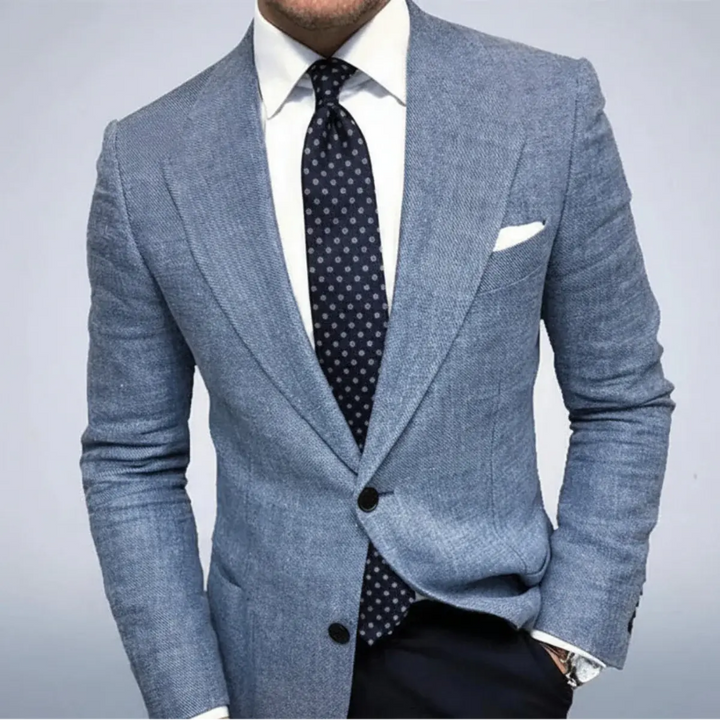 Heren Blazer met Structuur - Enkelrijige Blazer met Reverskraag