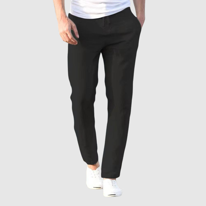 Heren Broek met Rechte Pijpen - Taille met Trekkoord en Steekzakken