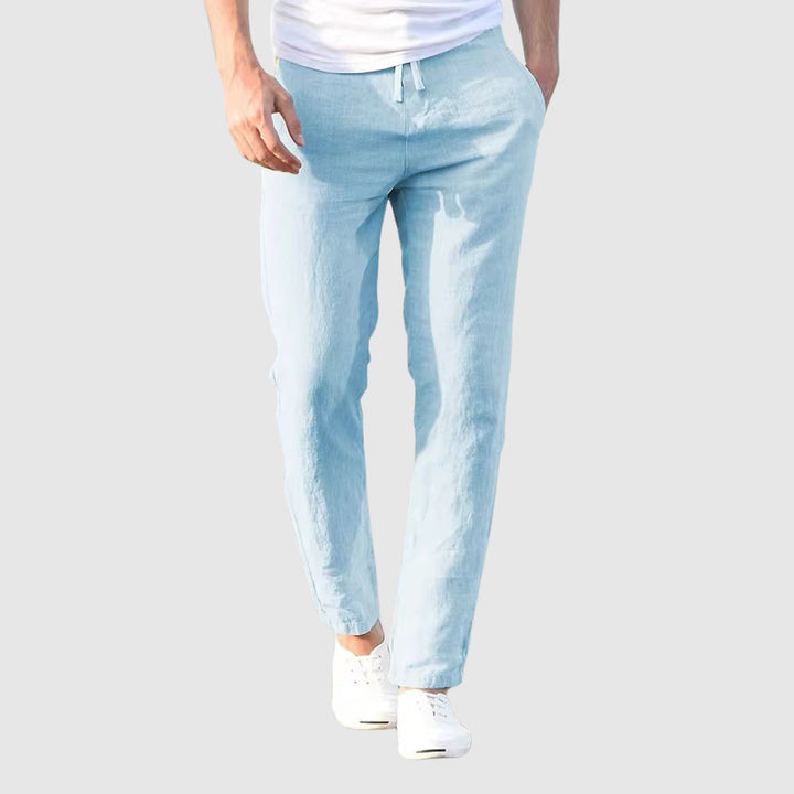 Heren Broek met Rechte Pijpen - Taille met Trekkoord en Steekzakken
