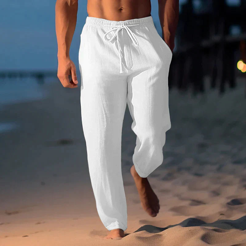 Heren Broek met Trekkoord - Elastische Taille en Rechte Pijpen