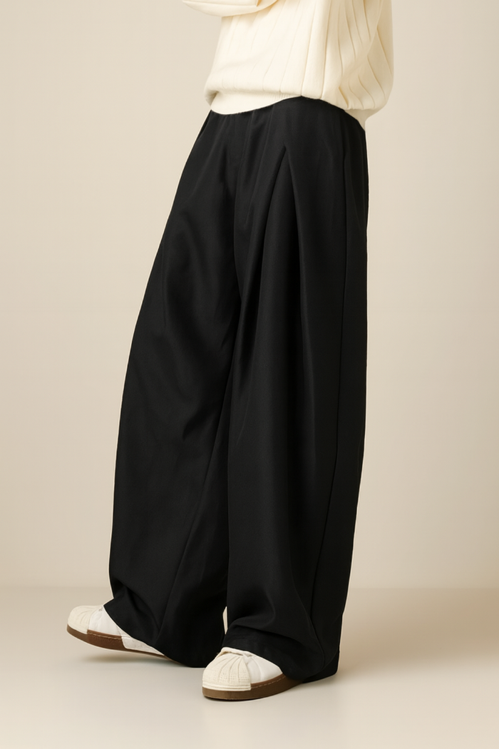Heren Broek met Wijde Pijpen - Hoge Taille met Plooien